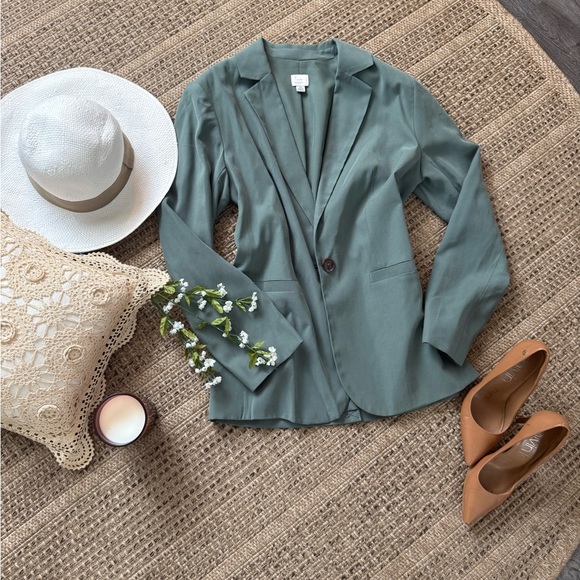 🍋 A New Day Muted Green Blazer, XS - Picture 2 of 4